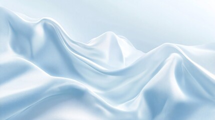 Obraz premium Soft white fabric draping in gentle waves, creating an ethereal and calming visual effect.