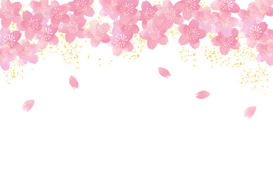 淡いピンクの美しい桜の背景イラスト