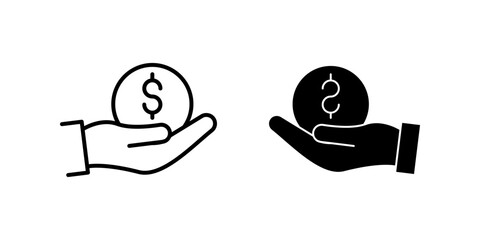 save money Icon set. Symbol isolated white background. vector illustration. color editable.