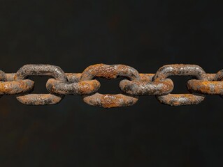 Obraz premium Rusty Chain on Black Background