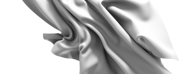 Abstract White Fabric Drape, Flowing Texture