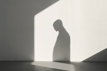 artistic concept of figure with dual shadows one masculine and one feminine blending into each other