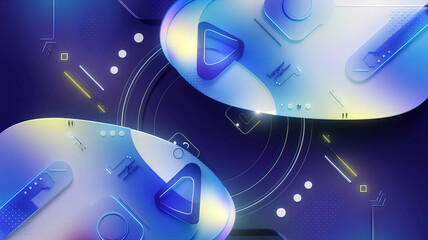Abstract iridescent futuristic background design, 3d render