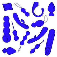  elements on a transparent background related to self-gratification
