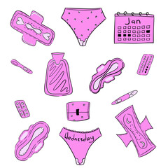 Иллelements related to menstruation on transparent backgroundюстрация без названия