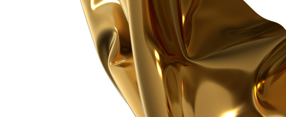 Golden fabric draped in luxurious folds