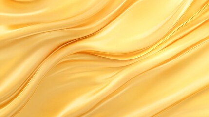 Fototapeta premium A smooth and luxurious golden fabric with flowing curves and soft textures.