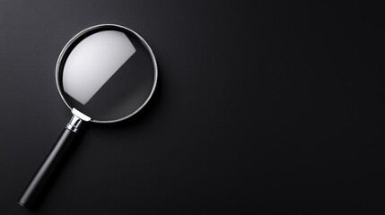 Magnifying glass placed on an open book with text and pages visible in a well-lit environment