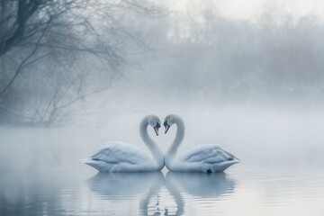 swans on the lake