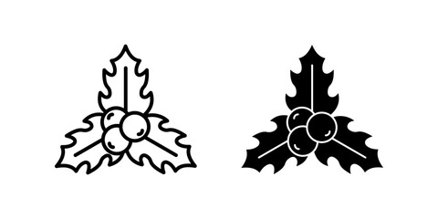 Mistletoe Icon set. Symbol isolated white background. vector illustration. color editable.