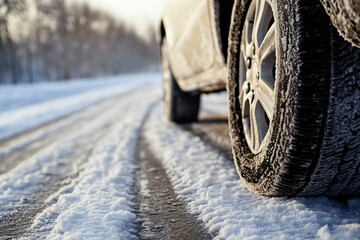 car tire in snow