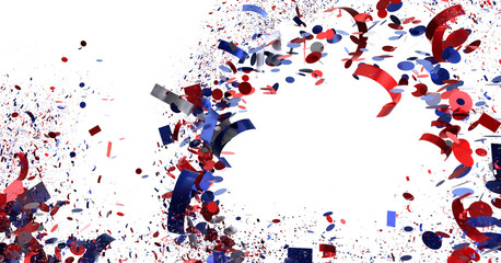 Red Blue Confetti Explosion Background