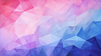 Obraz premium Gradient pink and blue low poly triangular geometric background creating stunning visual effect