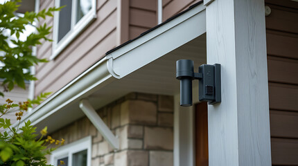 Modern House Exterior with Elegant Lighting Fixture: Architectural Details and Design Elements