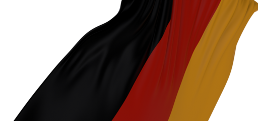 The German flag billows in the wind