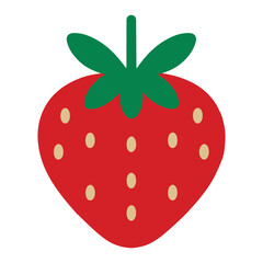 Obraz premium Strawberry vector Flat Design Illustration on white background