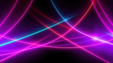 Abstract digital illustration, glowing bioluminescent lines, dark background, vibrant colors, dynamic composition, sense of movement and energy