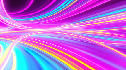 Obraz premium Abstract digital illustration, glowing bioluminescent lines, dark background, vibrant colors, dynamic composition, sense of movement and energy