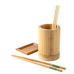 Naklejka premium bamboo chopsticks on isolated white background
