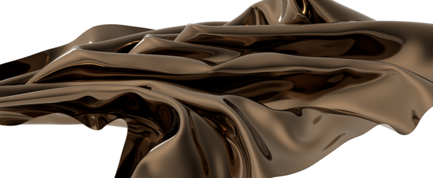 Abstract Draped Fabric in Metallic Bronze