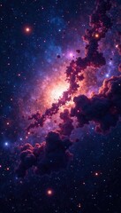 Filled with gas and dust in Cassiopeia constellation, galaxy, cosmos, Space