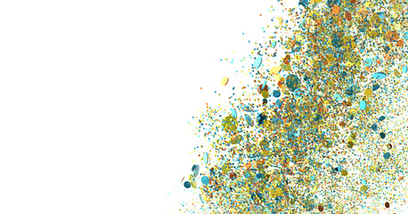 Colorful Confetti Explosion on White Background