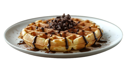 Golden Waffle with Rich Texture, Png