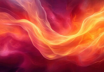 Obraz premium Vibrant Abstract Background with Flowing Patterns in Warm Colors of Orange, Red, and Yellow, Ideal for Artistic Projects and Graphic Designs