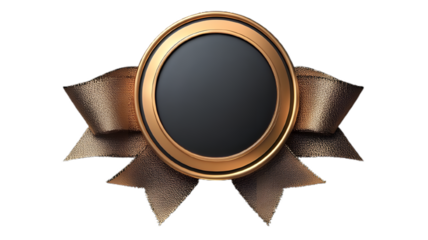 Modern Award Badge with Bold Bronze Center, Png