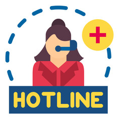 Hotline Aid Icon Style