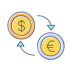 currency exchange icon, currency exchange vector illustration-simple illustration of currency exchange, perfect for currency exchange logos and icons