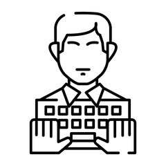 Copy writer man icon