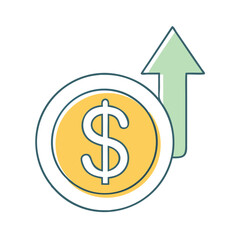 dollar sign with up arrow icon, dollar sign with up arrow vector illustration-simple illustration of dollar sign with up arrow, perfect for dollar sign with up arrow logos and icons