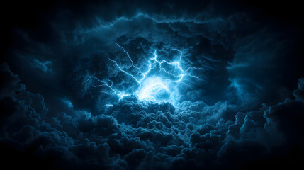 Elektrischer Sturm &ndash; Gewaltige Blitze durchbrechen dunkle Wolken  
