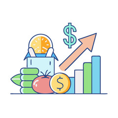 food price increase icon, food price increase vector illustration-simple illustration of food price increase, perfect for food price increase logos and icons