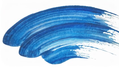 vibrant blue brushstroke on white background for creative design, abstract texture for art projects, branding, or modern visuals