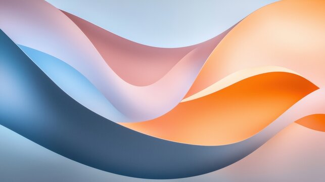 Abstract digital art piece with a modern and minimalistic design. it has a combination of different colors and shapes, including pink, orange, and blue.
