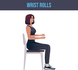 chair exercise,Seated Warm-Up Routine,Wrist Rolls