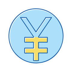 Obraz premium yen symbol icon, yen symbol vector illustration-simple illustration of yen symbol, perfect for yen symbol logos and icons