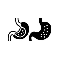 Fototapeta premium Two human kidney vector icons silhouette illustration design on white background.