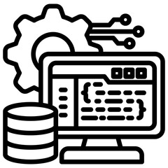 Infrastructure IT Architecture and App Development Line Vector Design Icon