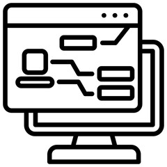 Interface IT Architecture and App Development Line Vector Design Icon