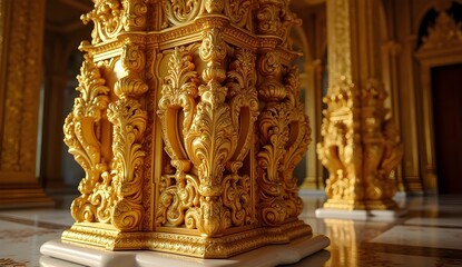 Fototapeta premium Gold decorative palace 