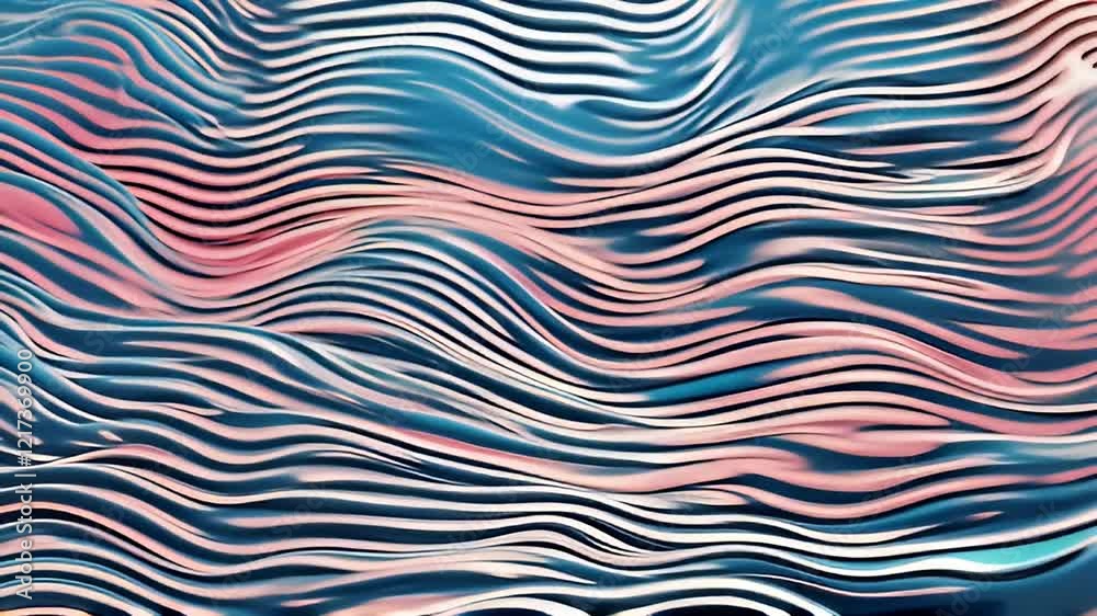 Poster vibrant abstract wave pattern flowing shapes and smooth gradients evoking dynamic movement and intri