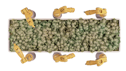 Farming robot manipulator. Smart robotic, manipulators robot technology. Farmers concept, robot farmers, Agriculture technology, Farm automation