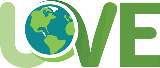LOVE Earth Vector Design for Eco Campaigns