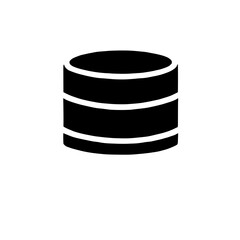 Database Icon: A simple, yet effective black and white icon representing a database.  This versatile image is ideal for use in presentations, websites.