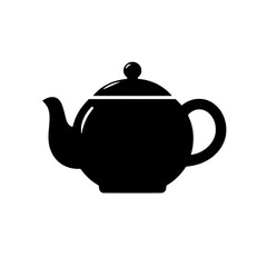 Classic Teapot Silhouette: A simple yet elegant black silhouette of a teapot, a timeless symbol of comfort, hospitality, and the ritual of brewing a perfect cup of tea.