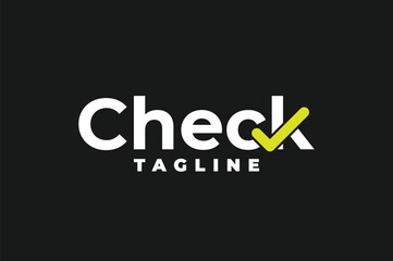 check logo text