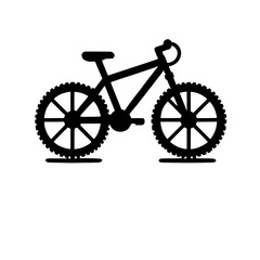 Mountain Bike Silhouette: A clean and modern silhouette of a mountain bike, showcasing its strong frame, wide tires, and rugged design.
